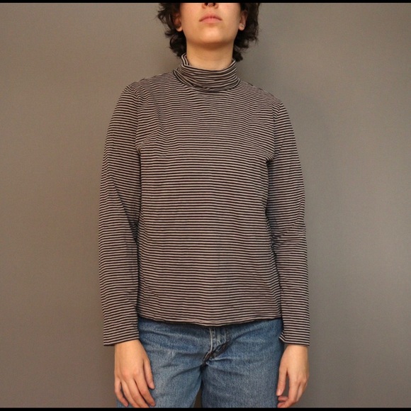 Striped Gray Turtleneck Shirt - Picture 3 of 3